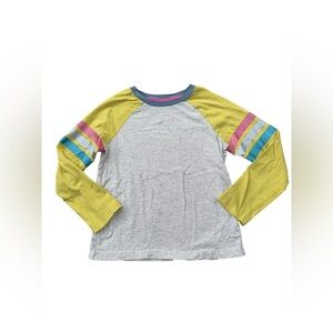 Mini Boden Size 8-9 Years Slub Knit Raglan Stripe Long Sleeve Shirt